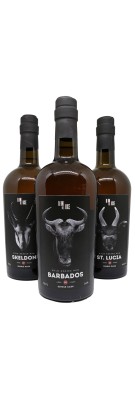 Rom de Luxe - Coffret Wild Series Unicorn n°2 - Skeldon - St Lucia - Barbados - Set 3 bottles of 70cl - 56.4%