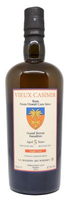 VIEUX CASIMIR - 5 ans - Millésime 2016 - Single Cask Finish Caroni #CARCA-10 - Bottled 2021 - 47.50%