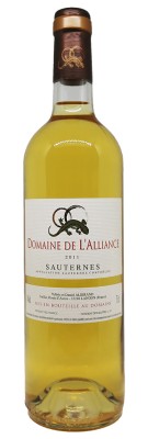 Domaine DE L'ALLIANCE - Sauternes - Liquoreux  2011 achat pas cher aussi bon que yquem meilleur prix avis bon