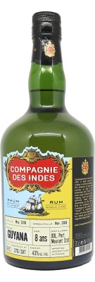 Compagnie des Indes - Aged rum - Guyana - DIAMOND - Port Mourant Still - DDL - 8 years - 43% buy cheap at the best price good opinion Bordeaux rum
