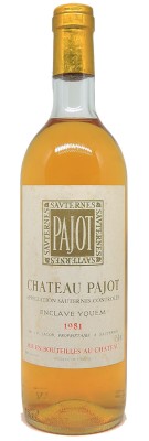 PAJOT ENCLAVE D'YQUEM 1981 opinion best price good wine merchant bordeaux