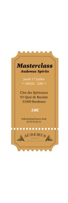 Dégustation - Masterclass - Audemus Spirits - Jeudi 17 Juillet 2025
