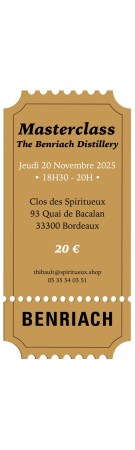 Dégustation - Masterclass - The Benriach Distillery - Jeudi 20 Novembre 2025