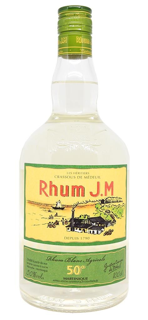 RHUM JM - Rhum agricole blanc - Bouteille de 1 Litre - 50%