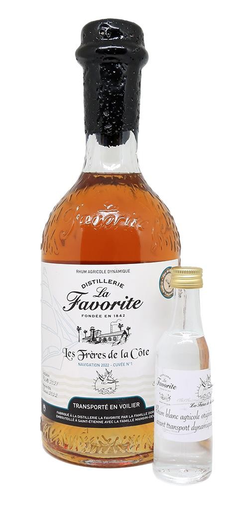 Rhum Agricole (Pur Jus de Canne)-Les Frères de la Côte - La Favorite -  Cuvée Navigation 2022 n°1 + Mignonnette Blanc Originel - Millésime 2021 -  54.7% - Clos des Millésimes : Achat vins, Caviste en ligne, vieux millésimes