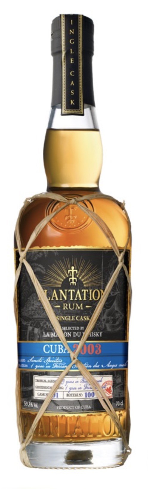 PLANTATION RHUM - Rhum hors d'âge - 15 ans - Cuba - Millésime 2003 - 59.8 %