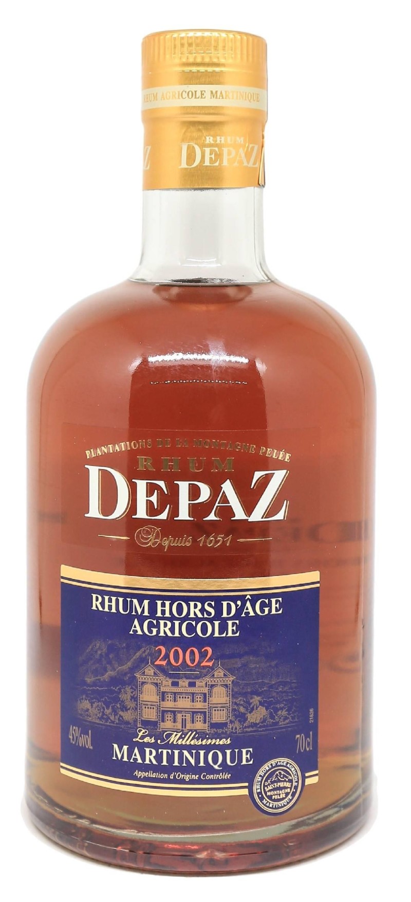 Rhum Vieux Agricole Depaz Plantation Martinique 45° 70cl