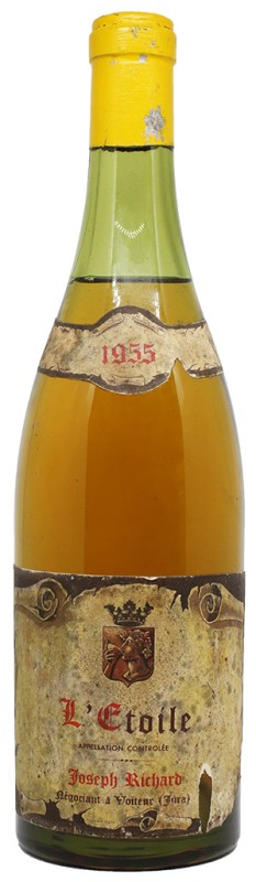 L'ETOILE - Mise JOSEPH RICHARD 1955 Una magnífica botella de Jura hecha en 1955 por Joseph Richard. Un vino notable para todos los amantes de Chardonnay y Savagnin en la maduración. Una botella rara de esta pequeña denominación de 60 hectáreas.