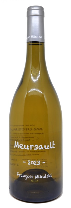 bouteille de vin blanc, domaine françois mikulski, meursault 2023, étiquette simple