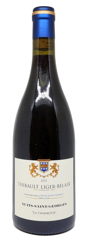 bouteille de vin rouge, Nuits-Saint-Georges La Charmotte, Domaine Thibault Liger-Belair, millésime 2021, Bourgogne, Pinot Noir, vin de terroir, vin bio