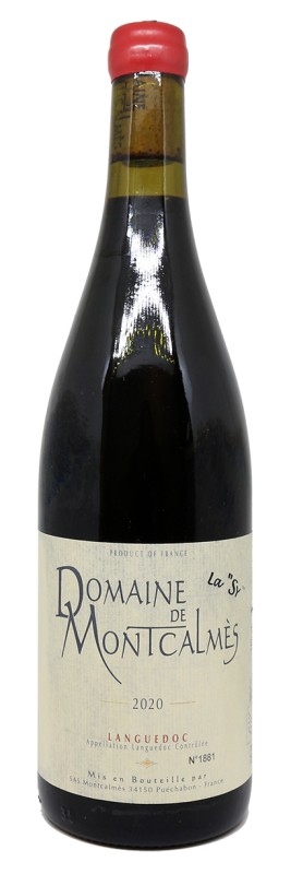 bouteille de vin rouge, La Sy 2020, Domaine de Montcalmès, vin du Languedoc