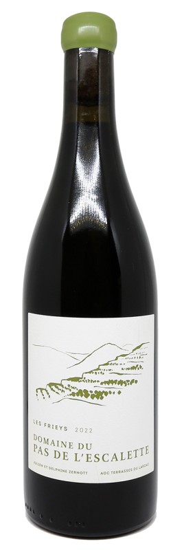 bouteille Les Frieys 2022, Domaine du Pas de l’Escalette, vin rouge Languedoc, Grenache Carignan Mourvèdre, vin biodynamique, Terrasses du Larzac, vin co-fermenté, vin du causse