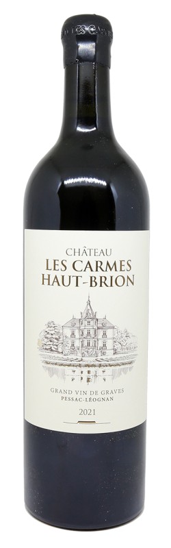 Bouteille Château Les Carmes Haut-Brion 2021, architecture Philippe Starck, vignoble Pessac-Léognan