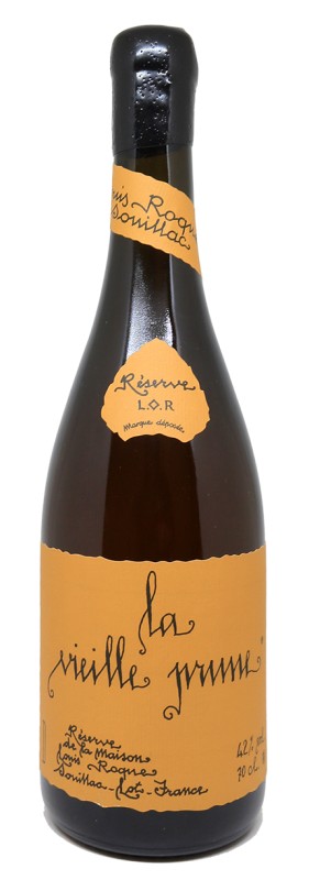 Bouteille Maison Louis Roque La Vieille Prune, alambic en cuivre, vergers de prunes, fûts de chêne, artisanat, Sud-Ouest, distillation lente
