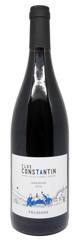 bouteille de vin rouge, Clos Constantin, Polissons 2024, vin nature