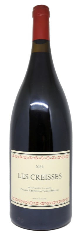 Magnum, bouteille de vin rouge, Domaine Les Creisses, Les Creisses 2023, vin IGP Hérault, terroir du Languedoc