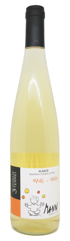 bouteille de vin blanc, Domaine Mann, Méli-Mélo, Alsace, vin bio
