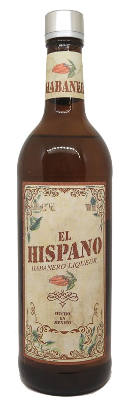 bouteille El Hispano Habanero, liqueur mexicaine au piment