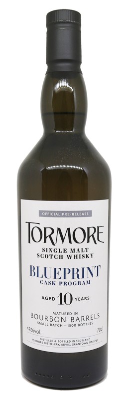 bouteille de Tormore 10 ans, étiquette Blueprint Cask Program, Bourbon Barrels