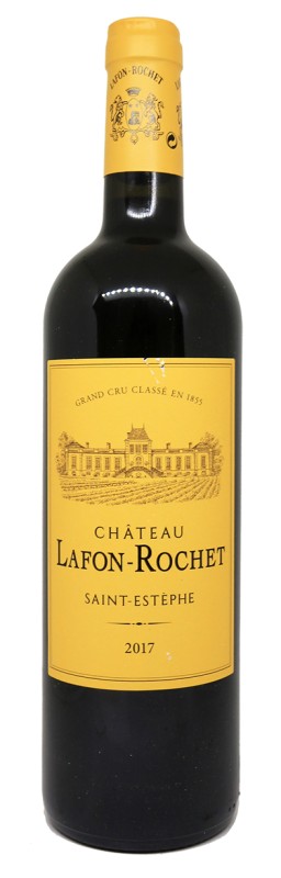 bouteille de vin rouge, Château Lafon-Rochet 2017, étiquette jaune