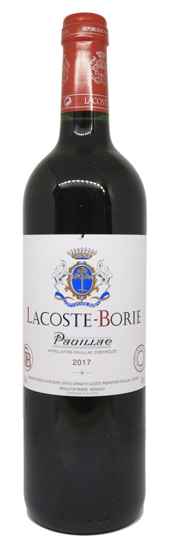 bouteille de vin rouge, Lacoste Borie 2017