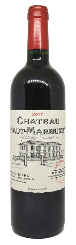 bouteille de vin rouge, Château Haut-Marbuzet 2017