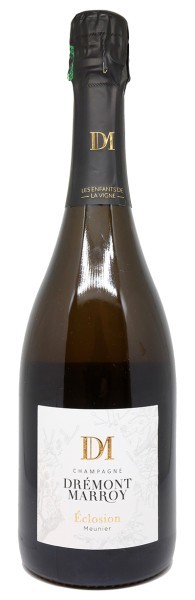 bouteille de Champagne Drémont Marroy, cuvée Éclosion Meunier 2019, Brut Nature